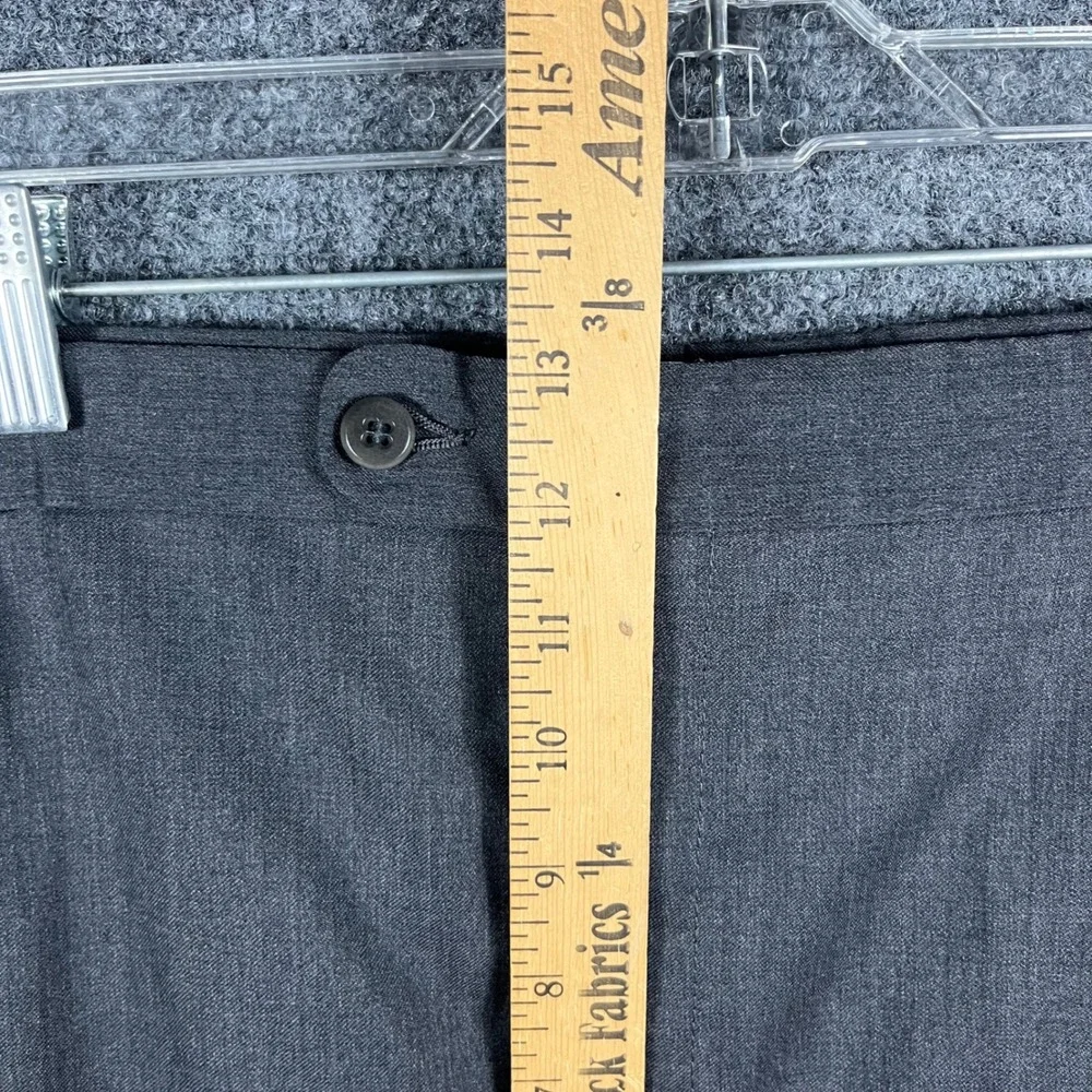 Zanella Bennett Trousers Mens 42 Black Wool Double Pleated Cuffed Italy